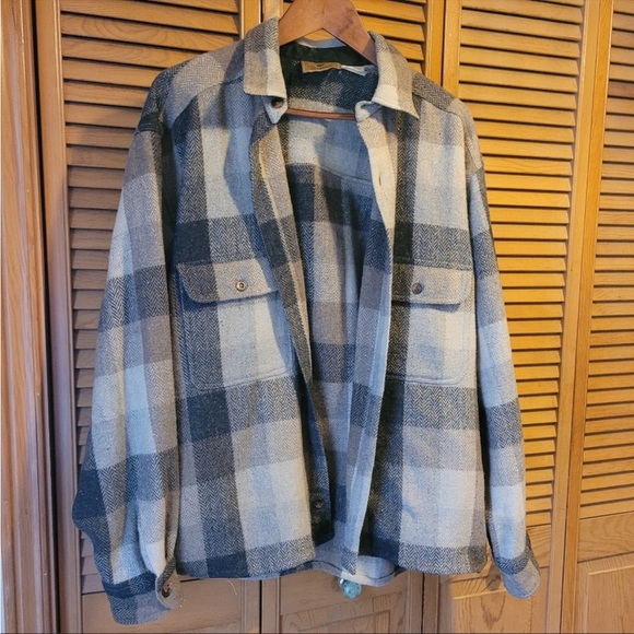 America Tradition Wool Blend Plaid Shacket - Picture 1 of 7